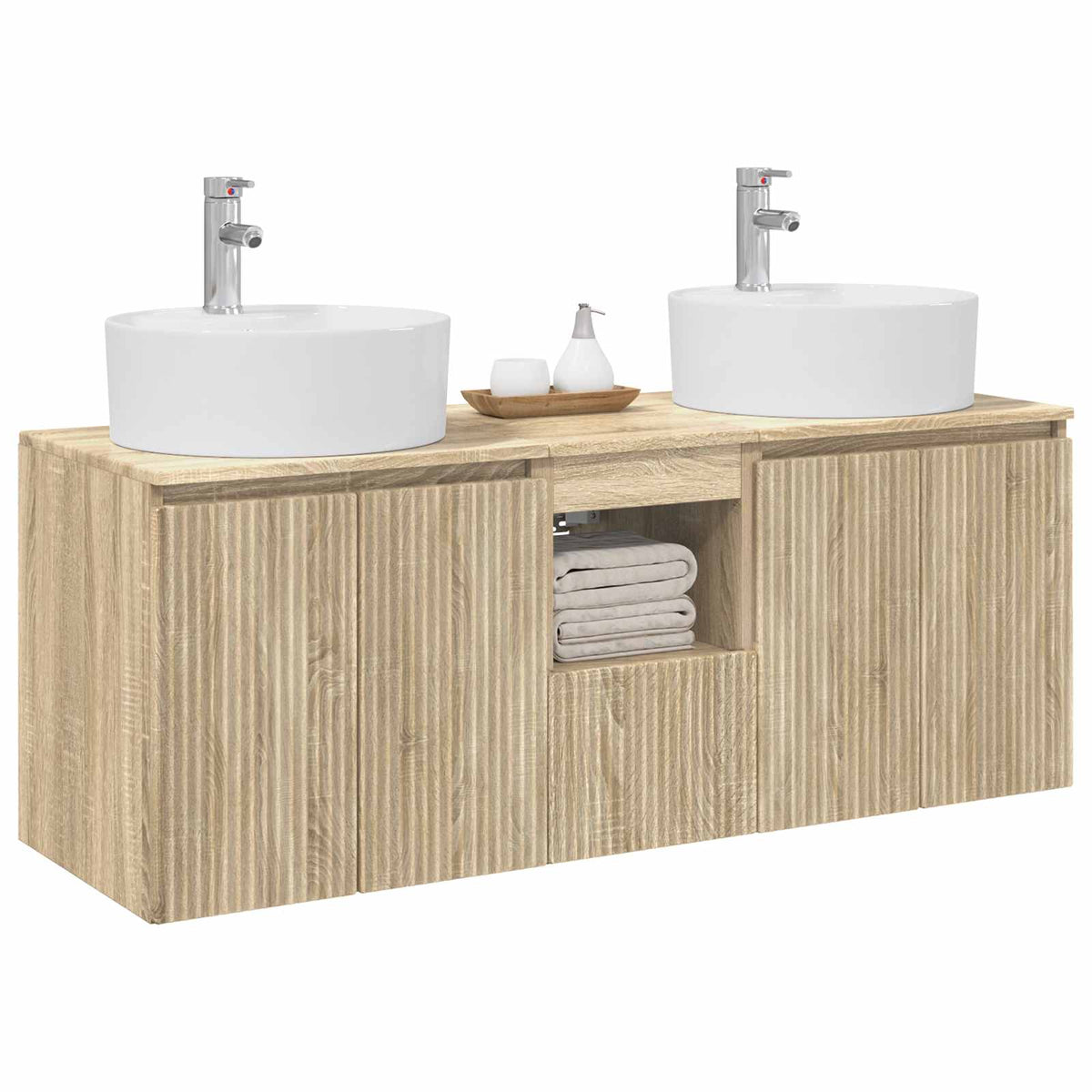 vidaXL Bathroom Cabinet Set 3 pcs Sonoma Oak 49.5 x 44.5 x 65 cm 3