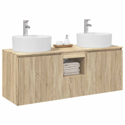 Wall-mounted Bathroom Cabinet Set 3 pcs Sonoma oak