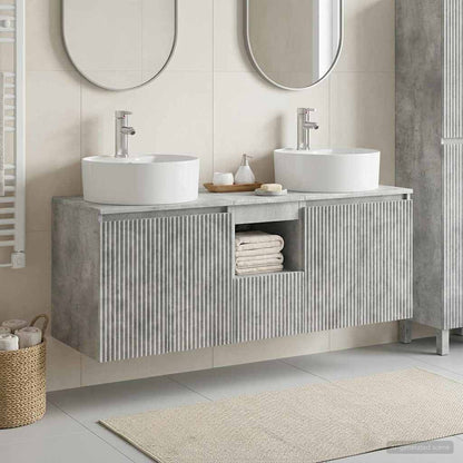 vidaXL Bathroom Cabinet Set 3 pcs Concrete Grey 49.5 x 44.5 x 65 cm 1