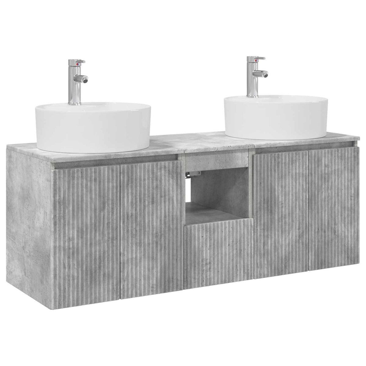 vidaXL Bathroom Cabinet Set 3 pcs Concrete Grey 49.5 x 44.5 x 65 cm 2