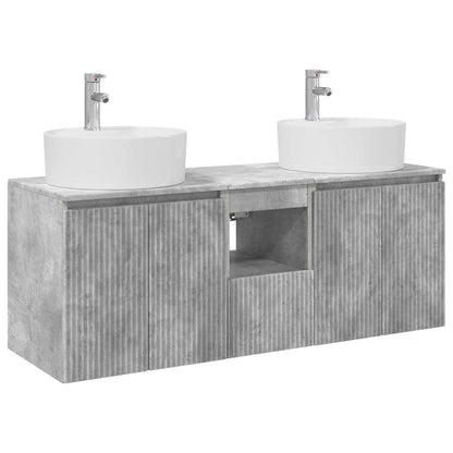 vidaXL Bathroom Cabinet Set 3 pcs Concrete Grey 49.5 x 44.5 x 65 cm 2