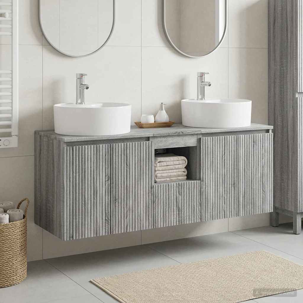 vidaXL Bathroom Cabinet Set 3 pcs Grey Sonoma 49.5 x 44.5 x 65 cm 1