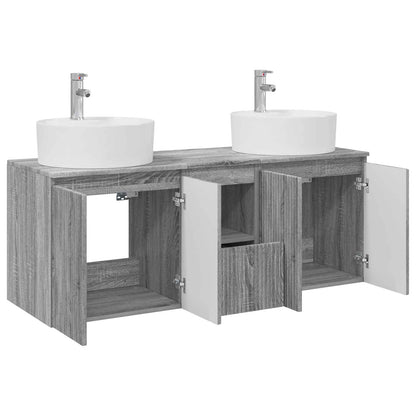 vidaXL Bathroom Cabinet Set 3 pcs Grey Sonoma 49.5 x 44.5 x 65 cm 4