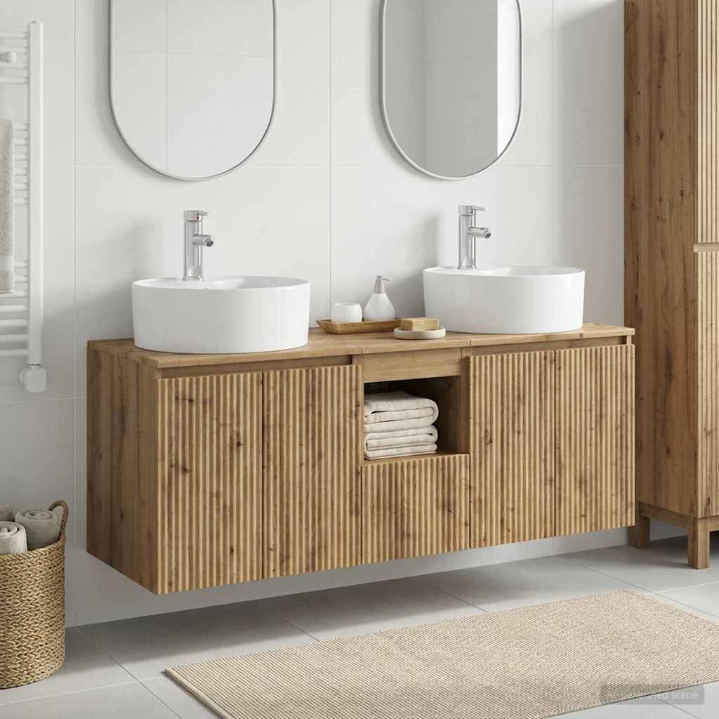 vidaXL Bathroom Cabinet Set 3 pcs Artisan Oak 49.5 x 44.5 x 65 cm 1