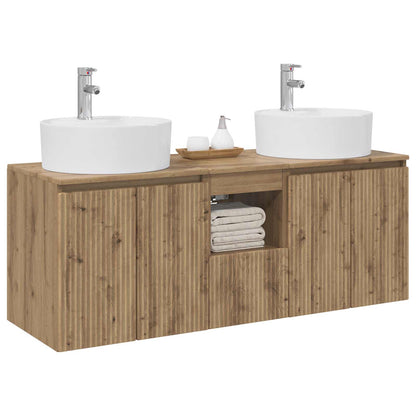 Wall-mounted Bathroom Cabinet Set 3 pcs Artisan oak
