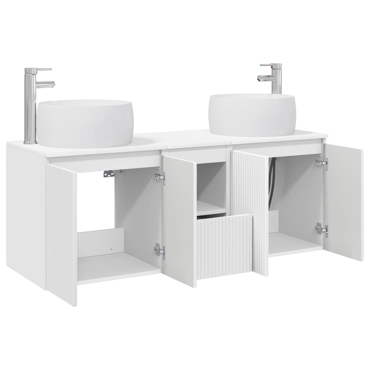 vidaXL Bathroom Cabinet Set 3 pcs White 49.5 x 44.5 x 66 cm 4