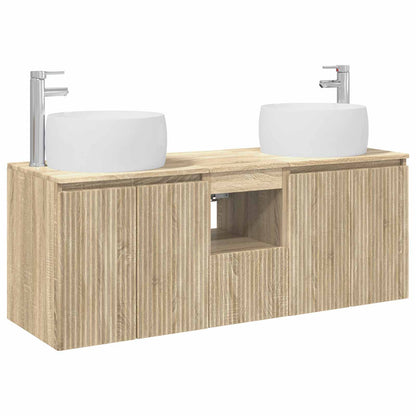 Bathroom Cabinet Set 3 pcs 129 x 44.5 x 80 cm Sonoma oak