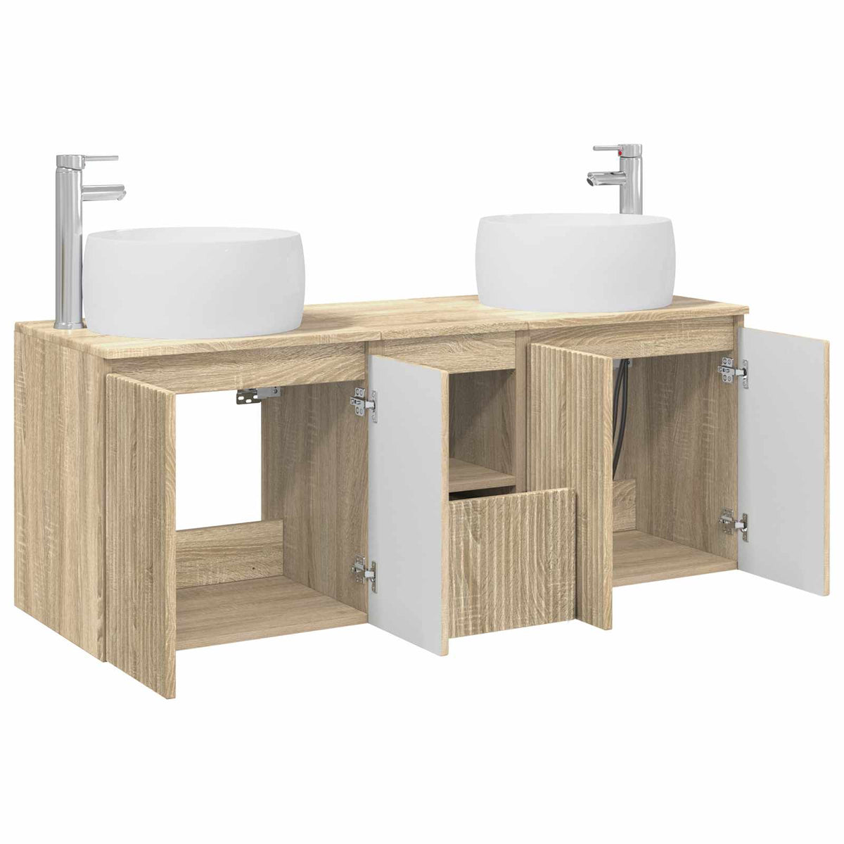 vidaXL Bathroom Cabinet Set 3 pcs Sonoma Oak 49.5 x 44.5 x 66 cm 4