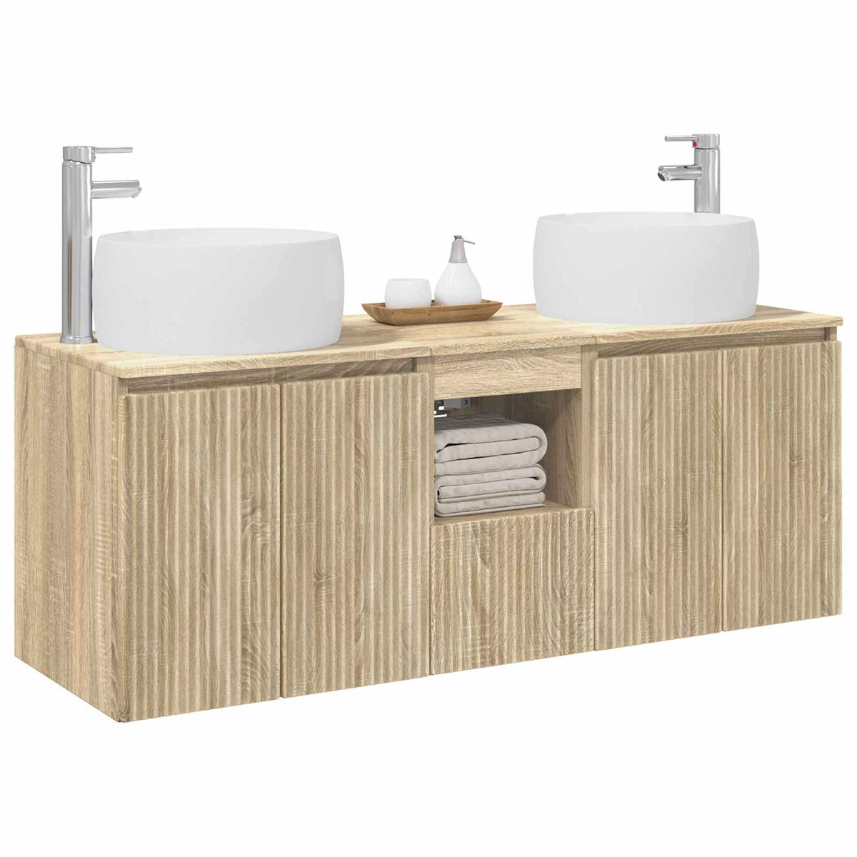 vidaXL Bathroom Cabinet Set 3 pcs Sonoma Oak 49.5 x 44.5 x 66 cm 3