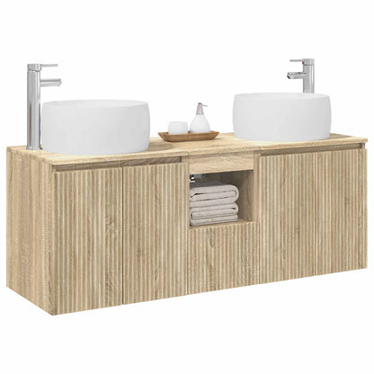 Bathroom Cabinet Set 3 pcs 129 x 44.5 x 80 cm Sonoma oak