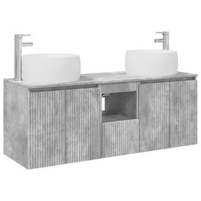 vidaXL Bathroom Cabinet Set 3 pcs Concrete Grey 49.5 x 44.5 x 66 cm 2