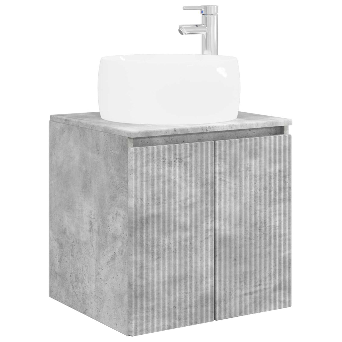 vidaXL Bathroom Cabinet Set 3 pcs Concrete Grey 49.5 x 44.5 x 66 cm 5
