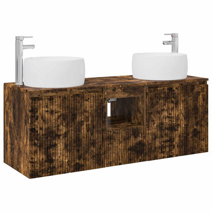 vidaXL Bathroom Cabinet Set 3 pcs Smoked Oak 49.5 x 44.5 x 66 cm 2