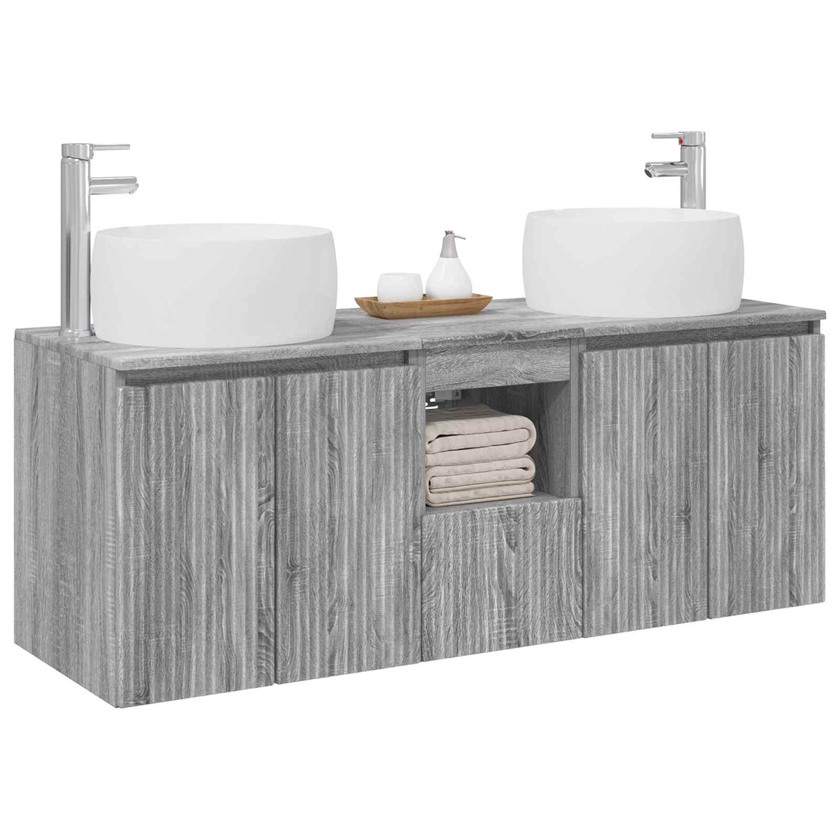 vidaXL Bathroom Cabinet Set 3 pcs Grey Sonoma 49.5 x 44.5 x 66 cm 3