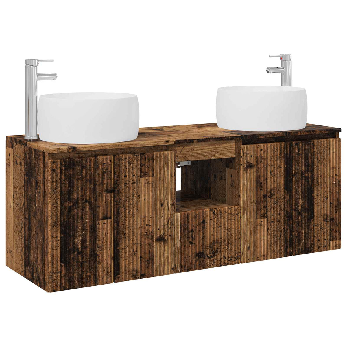 Bathroom Cabinet Set 3 pcs 129 x 44.5 x 80 cm Old wood