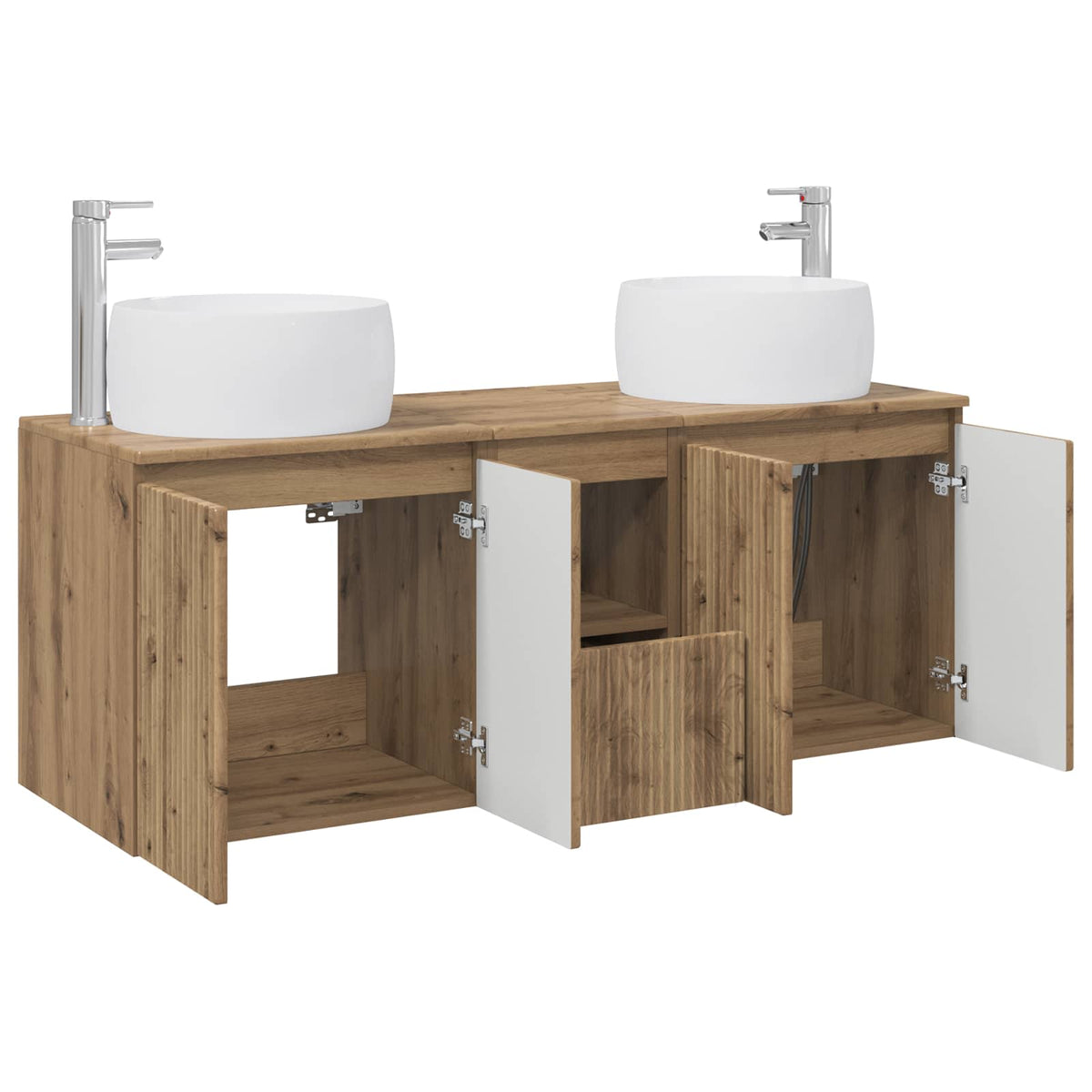 vidaXL Bathroom Cabinet Set 3 pcs Artisan Oak 49.5 x 44.5 x 66 cm 4