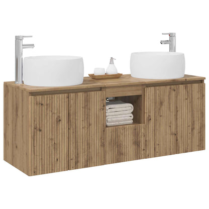 Bathroom Cabinet Set 3 pcs 129 x 44.5 x 80 cm Artisan oak