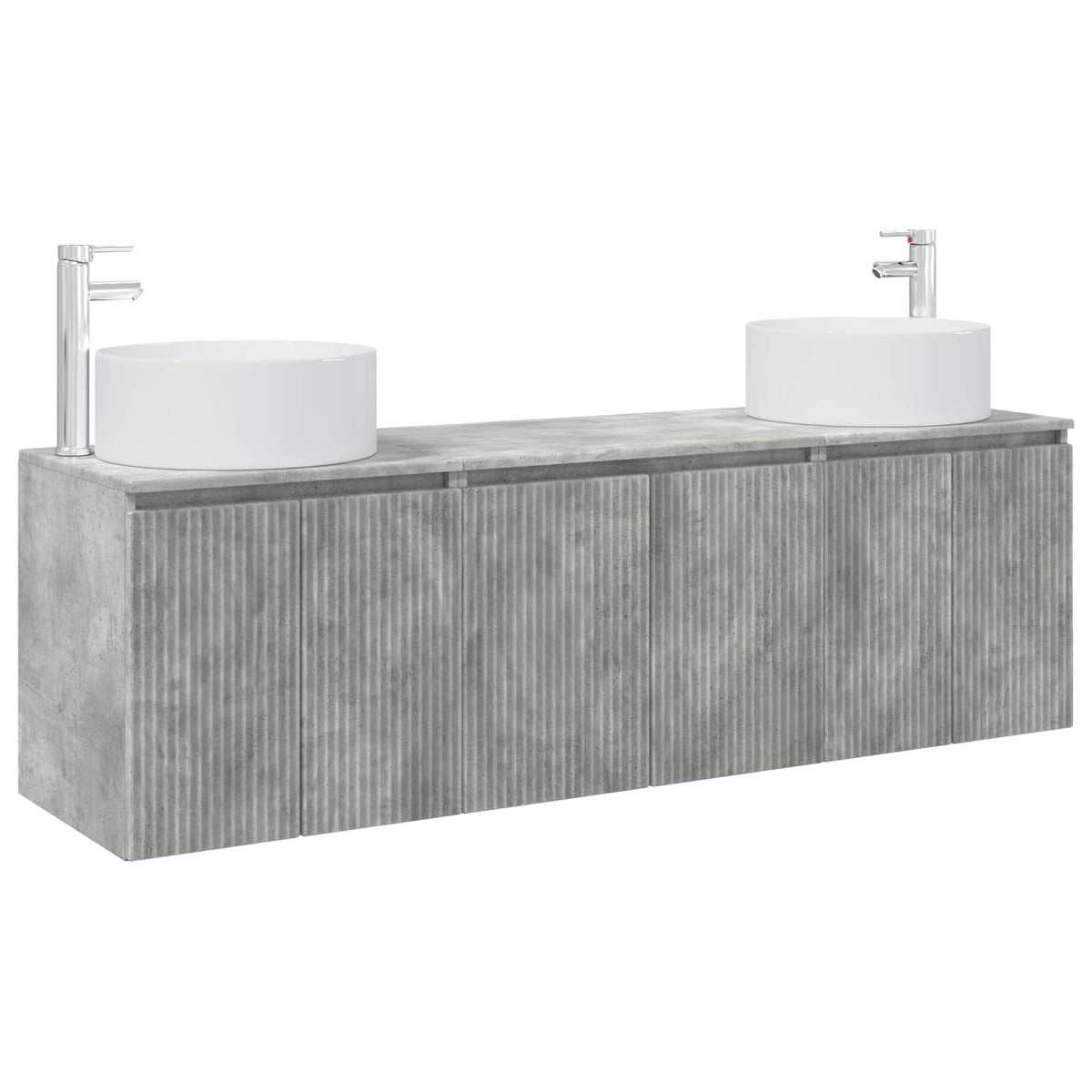 Bathroom Cabinet Set 3 pcs 161.5 x 44.5 x 80 cm Concrete grey