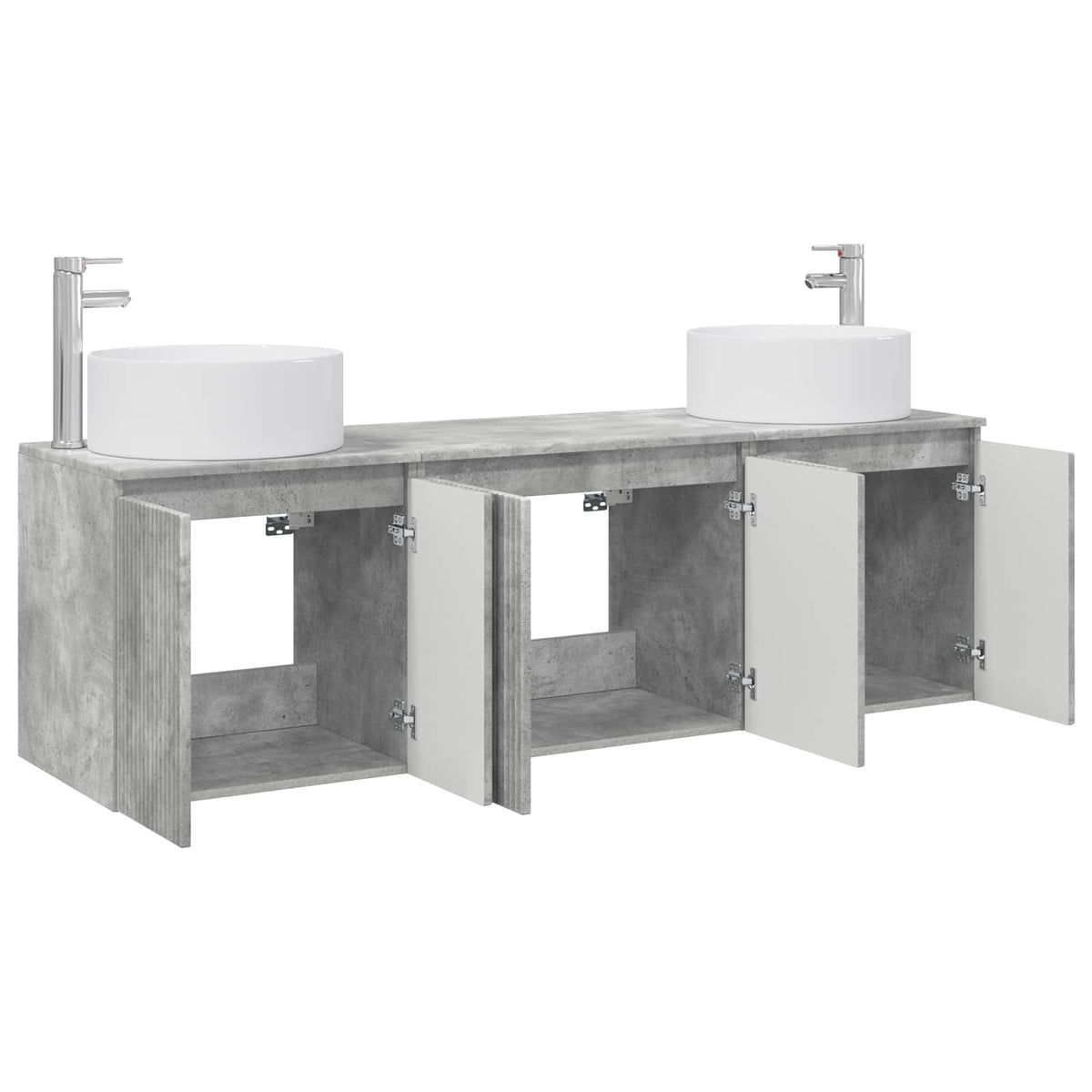 Bathroom Cabinet Set 3 pcs 161.5 x 44.5 x 80 cm Concrete grey