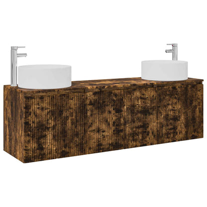 vidaXL Bathroom Cabinet Set 3 pcs Smoked Oak 161.5 x 44.5 x 80 cm 2