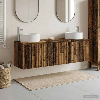 vidaXL Bathroom Cabinet Set 3 pcs Old Wood 161.5 x 44.5 x 80 cm 1
