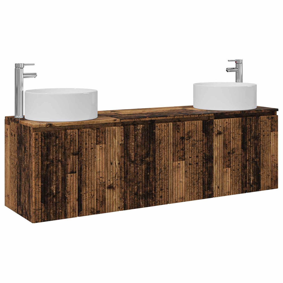 vidaXL Bathroom Cabinet Set 3 pcs Old Wood 161.5 x 44.5 x 80 cm 2
