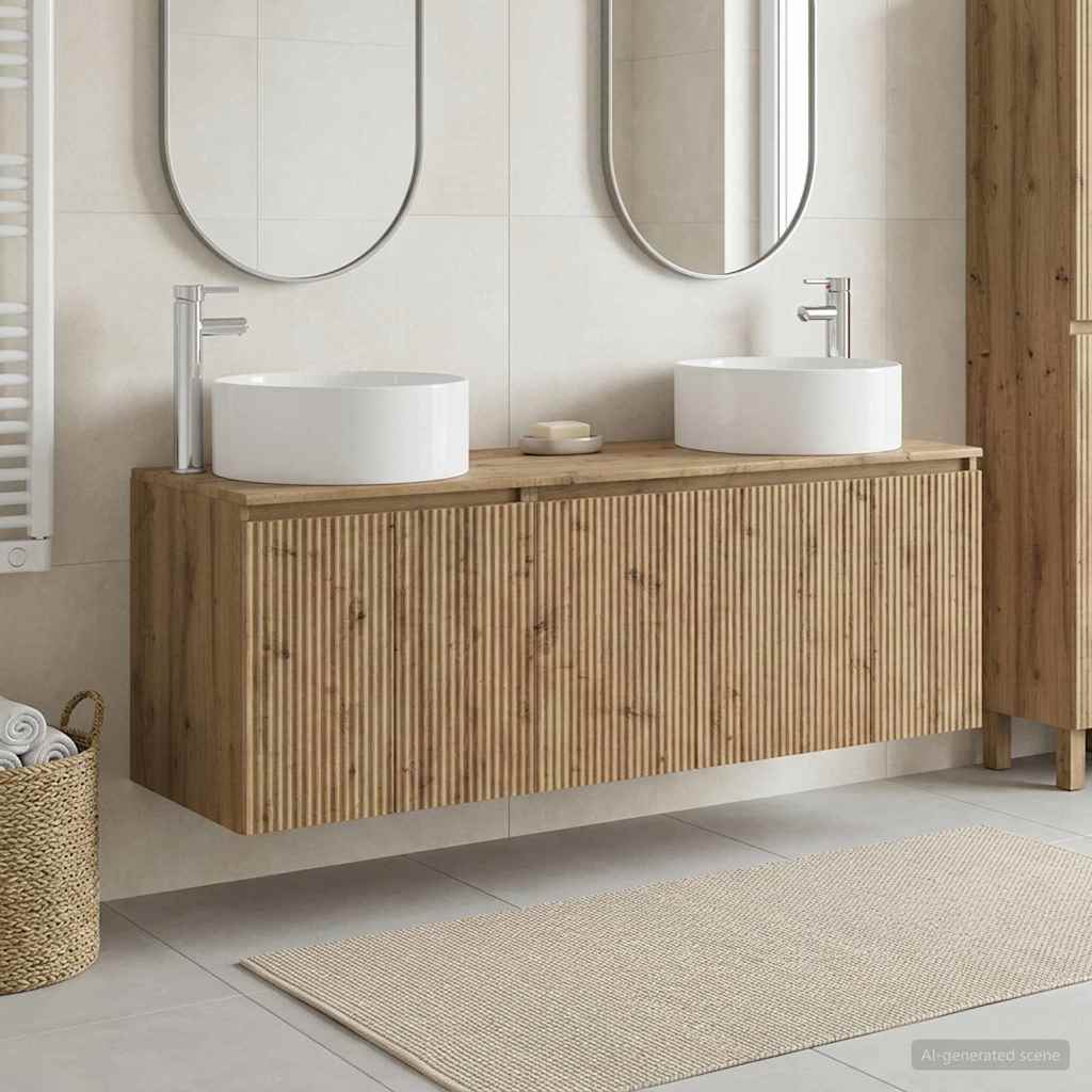 vidaXL Bathroom Cabinet Set 3 pcs 161.5 x 44.5 x 80 cm
