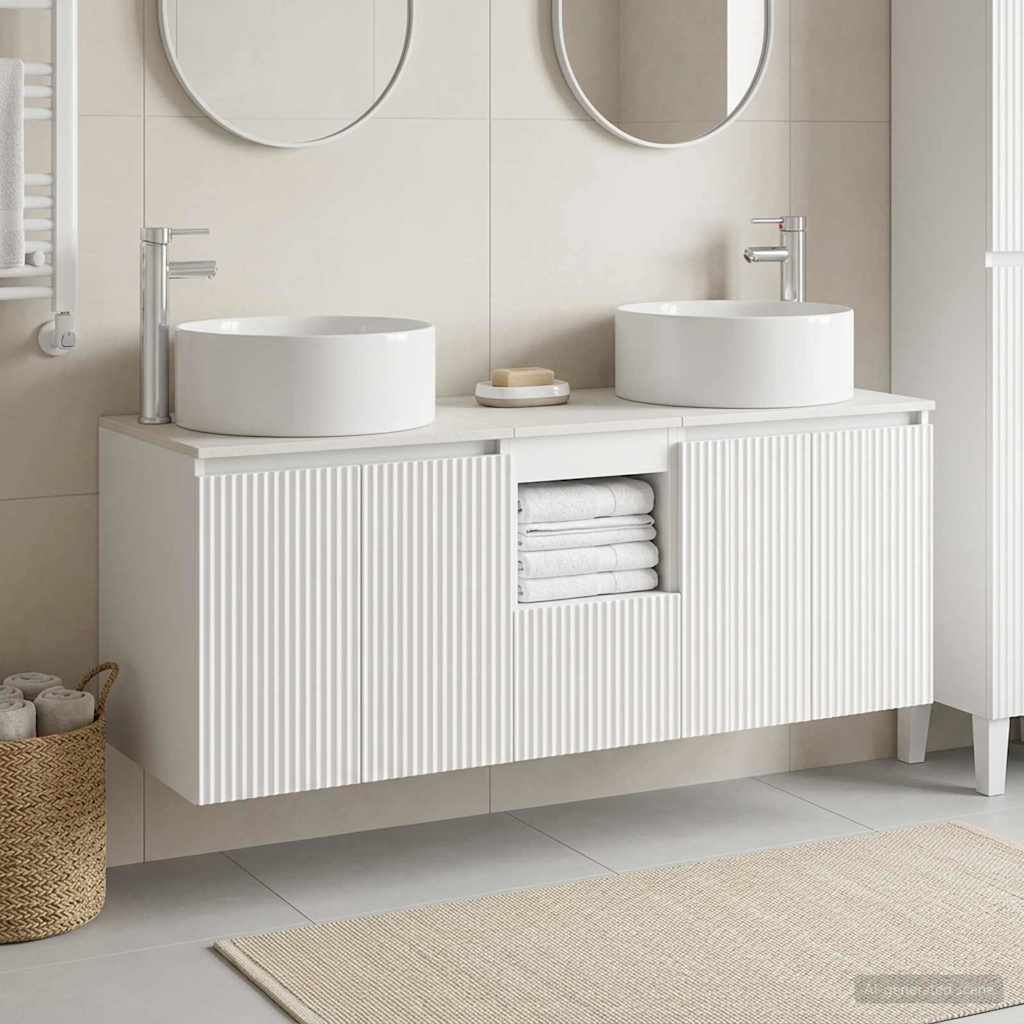 vidaXL Bathroom Cabinet Set 3 pcs White 49.5 x 44.5 x 65.5 cm 1
