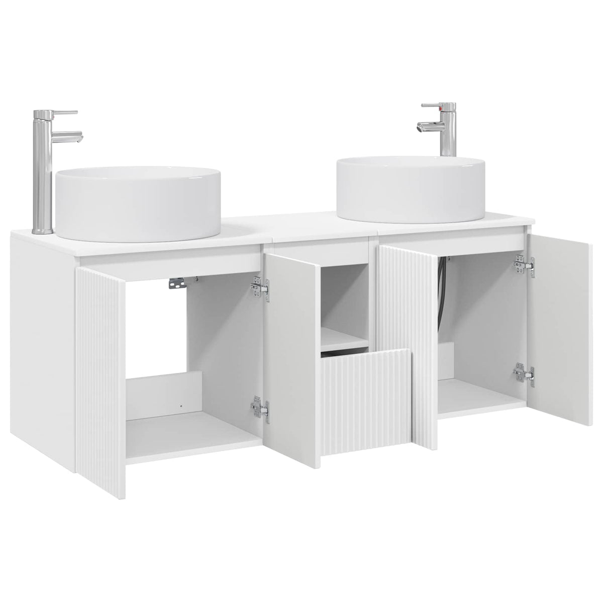 vidaXL Bathroom Cabinet Set 3 pcs White 49.5 x 44.5 x 65.5 cm 4