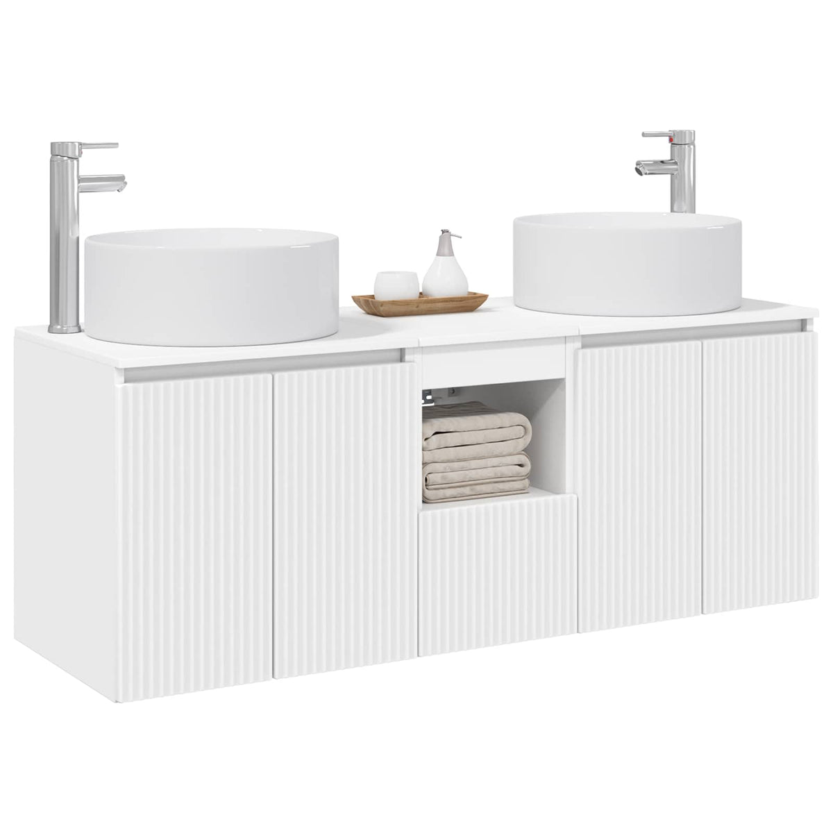 Bathroom Cabinet Set 3 pcs 129 x 44.5 x 80 cm White