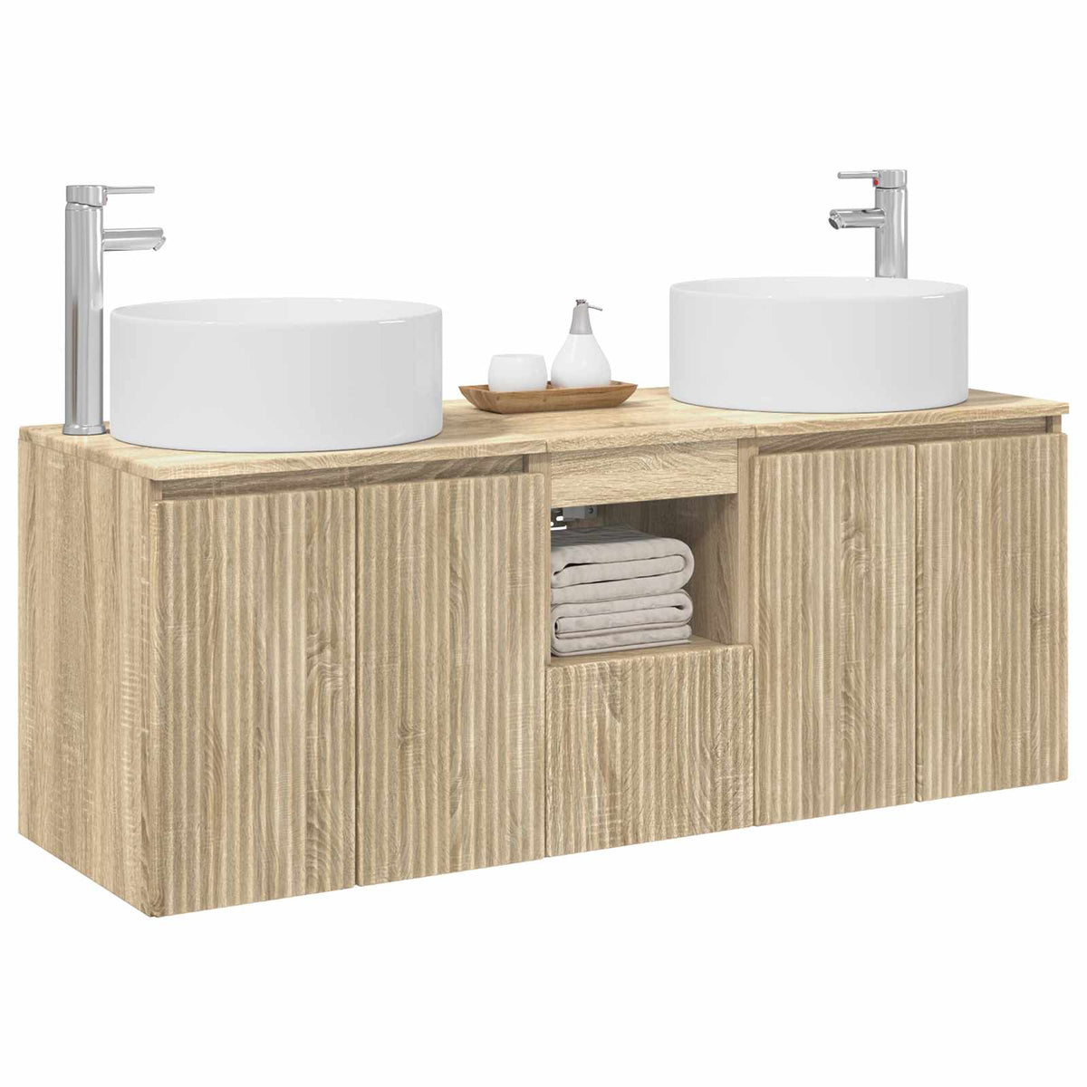 vidaXL Bathroom Cabinet Set 3 pcs Sonoma Oak 49.5 x 44.5 x 65.5 cm 3