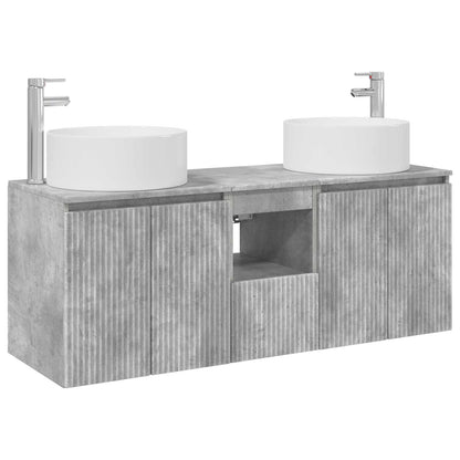 vidaXL Bathroom Cabinet Set 3 pcs Concrete Grey 49.5 x 44.5 x 65.5 cm 2