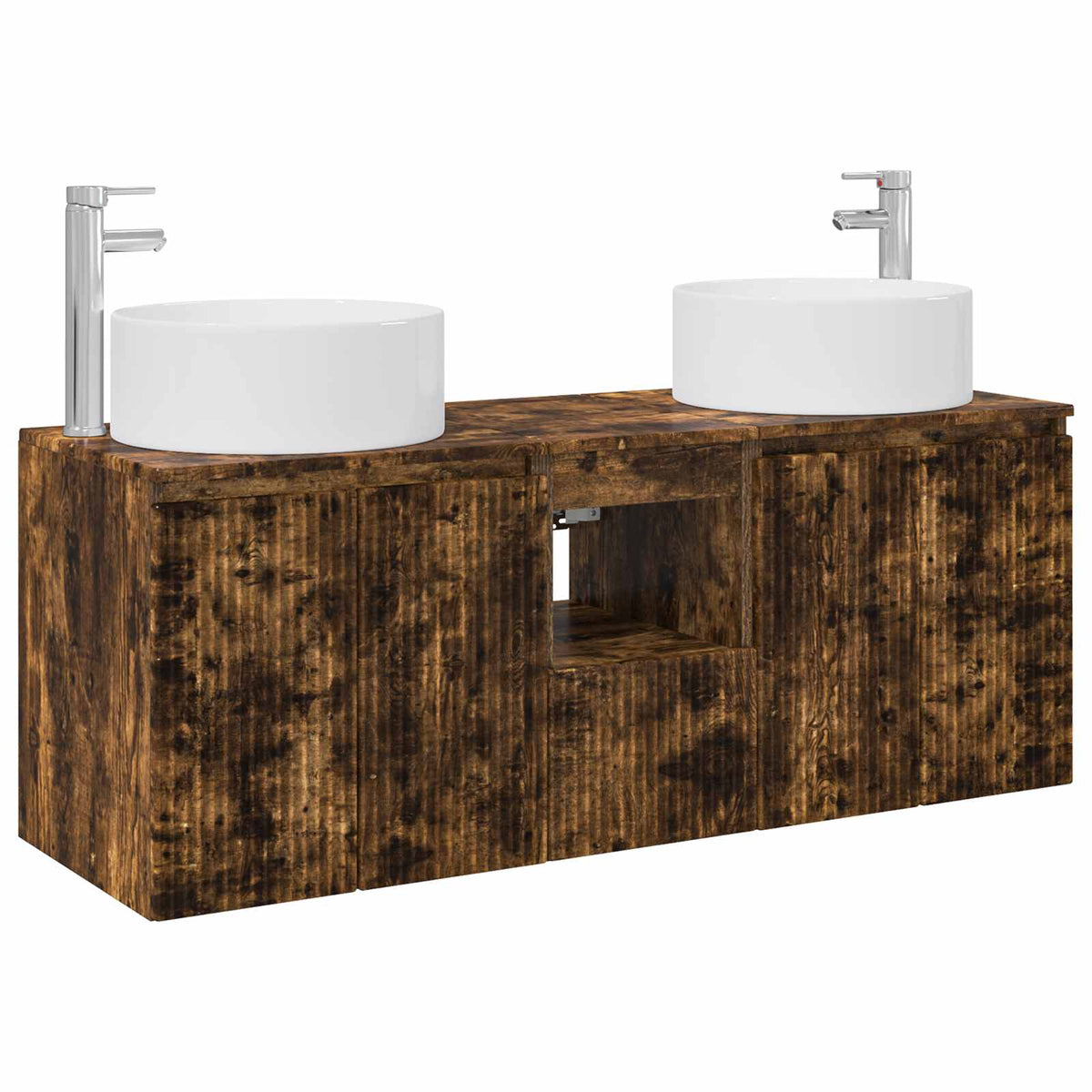 vidaXL Bathroom Cabinet Set 3 pcs Smoked Oak 49.5 x 44.5 x 65.5 cm 2