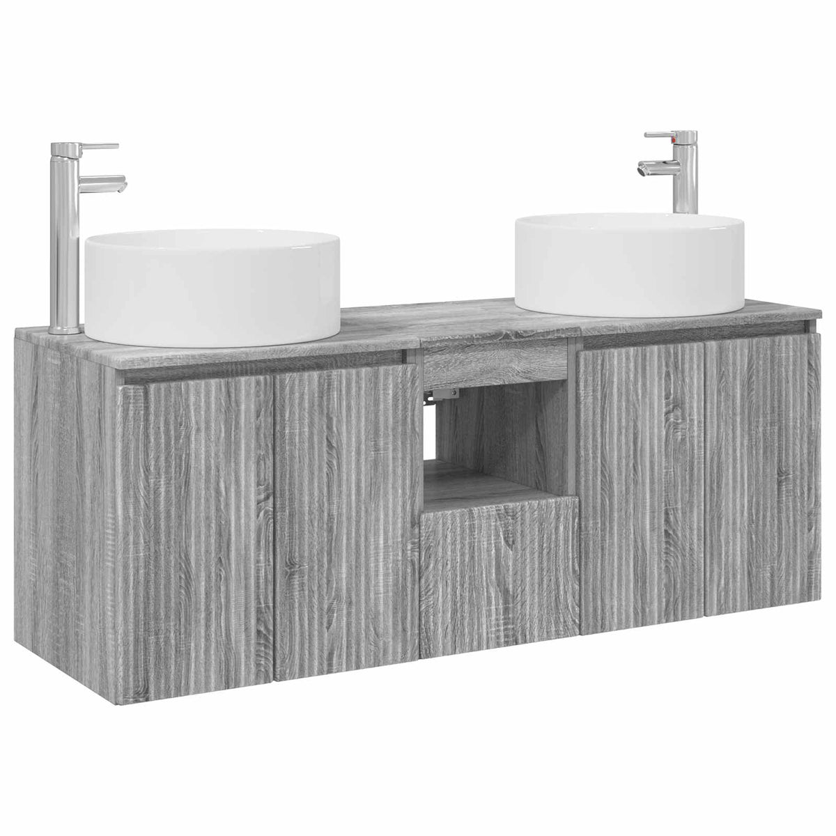 Bathroom Cabinet Set 3 pcs 129 x 44.5 x 80 cm Grey sonoma