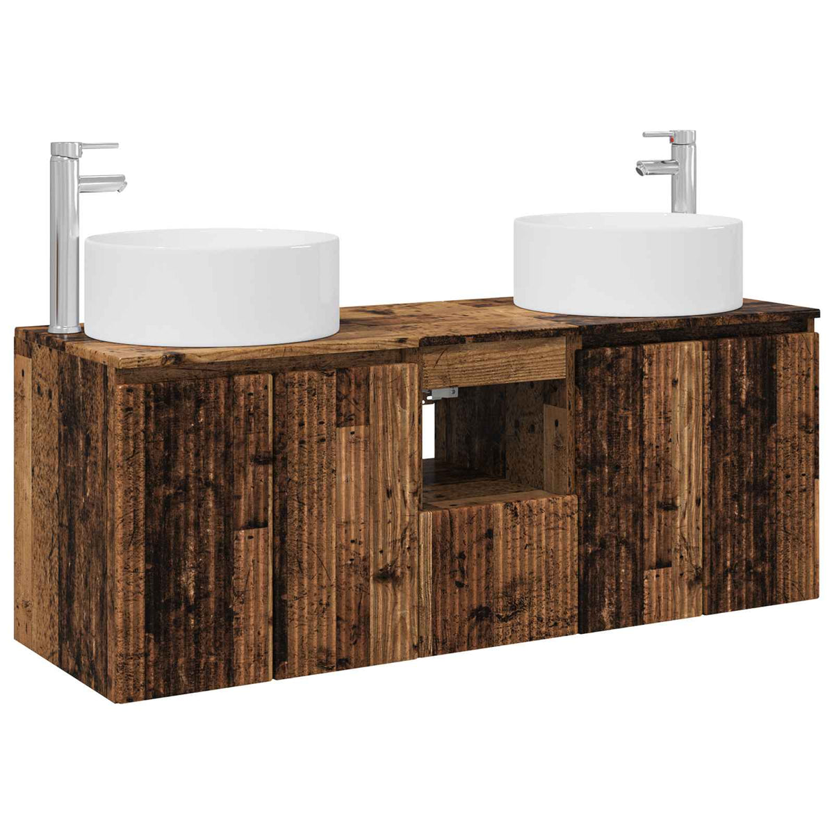 Bathroom Cabinet Set 3 pcs 129 x 44.5 x 80 cm Old wood