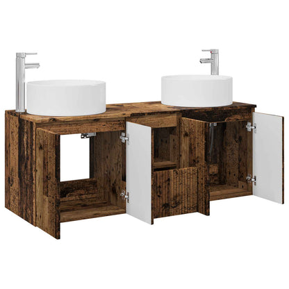vidaXL Bathroom Cabinet Set 3 pcs Old Wood 49.5 x 44.5 x 65.5 cm 4