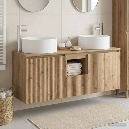 vidaXL Bathroom Cabinet Set 3 pcs Artisan Oak 49.5 x 44.5 x 65.5 cm 1