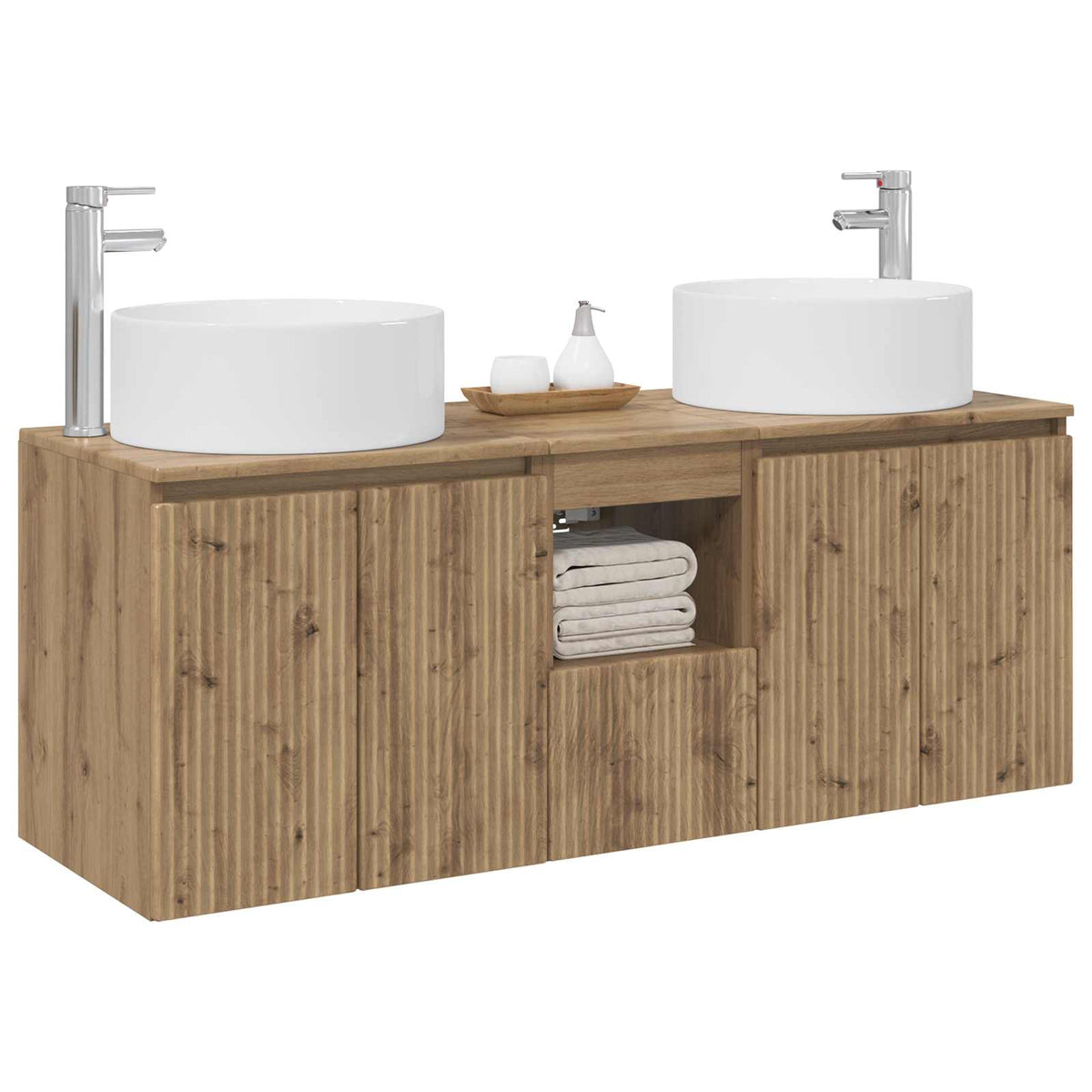 vidaXL Bathroom Cabinet Set 3 pcs Artisan Oak 49.5 x 44.5 x 65.5 cm 3