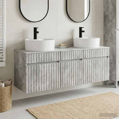 vidaXL Bathroom Cabinet Set 3 pcs Concrete Grey 49 x 44.5 x 65 cm 1