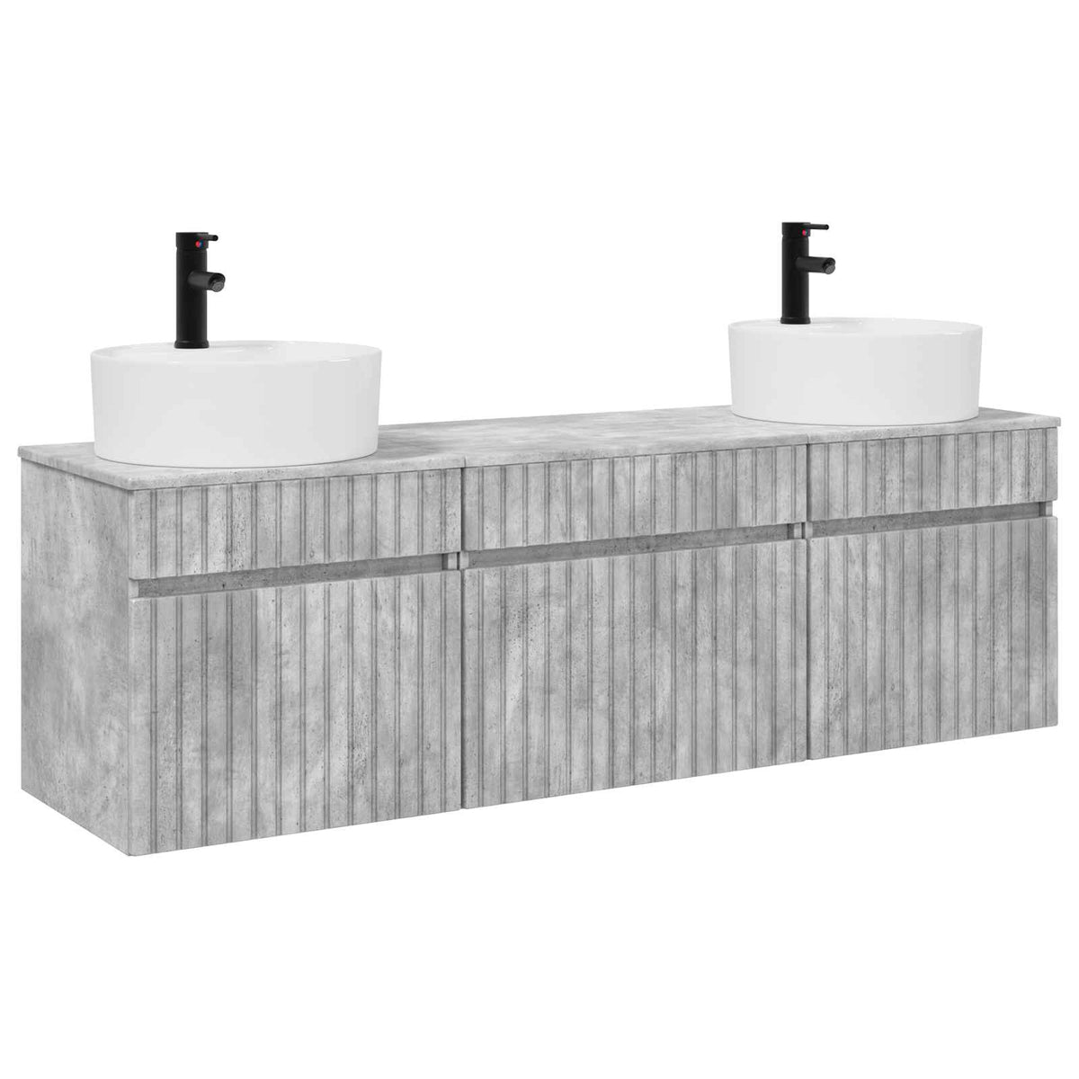 vidaXL Bathroom Cabinet Set 3 pcs Concrete Grey 49 x 44.5 x 65 cm 2