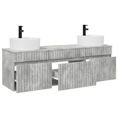 vidaXL Bathroom Cabinet Set 3 pcs Concrete Grey 49 x 44.5 x 65 cm 3