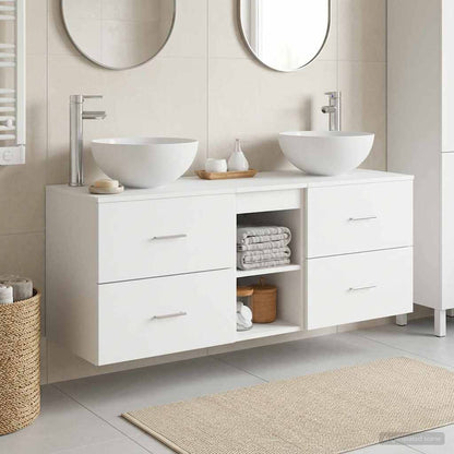 vidaXL Bathroom Cabinet Set 3 pcs White 129 x 35 x 80 cm 1