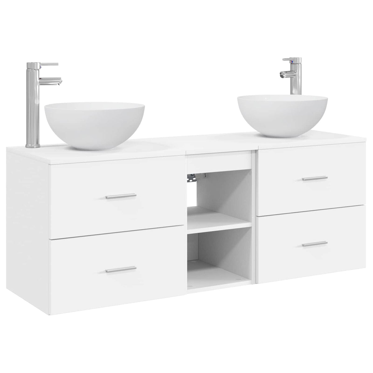 vidaXL Bathroom Cabinet Set 3 pcs White 129 x 35 x 80 cm 2