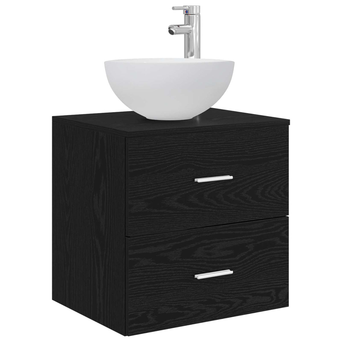 vidaXL Bathroom Cabinet Set 3 pcs Black Oak 129 x 35 x 80 cm 5