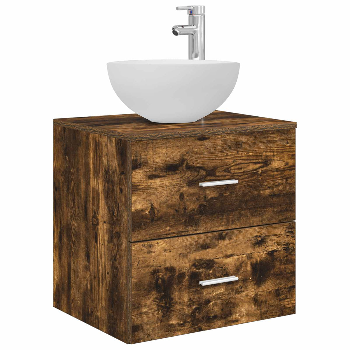 vidaXL Bathroom Cabinet Set 3 pcs Smoked Oak 129 x 35 x 80 cm 5
