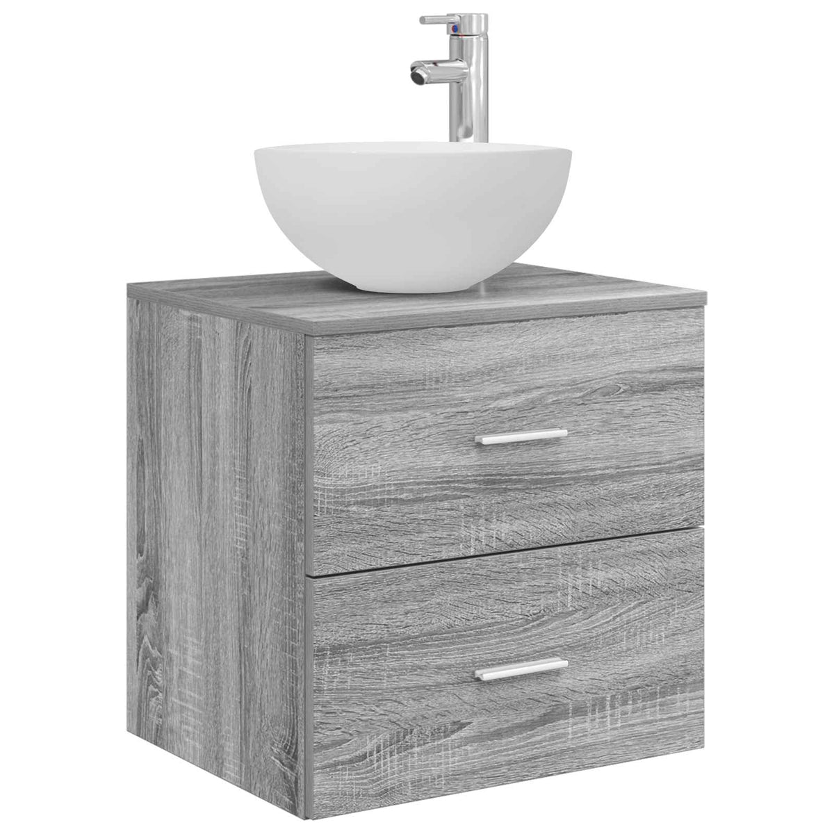 vidaXL Bathroom Cabinet Set 3 pcs Grey Sonoma 129 x 35 x 80 cm 5