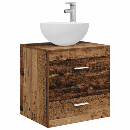 vidaXL Bathroom Cabinet Set 3 pcs Old Wood 129 x 35 x 80 cm 5