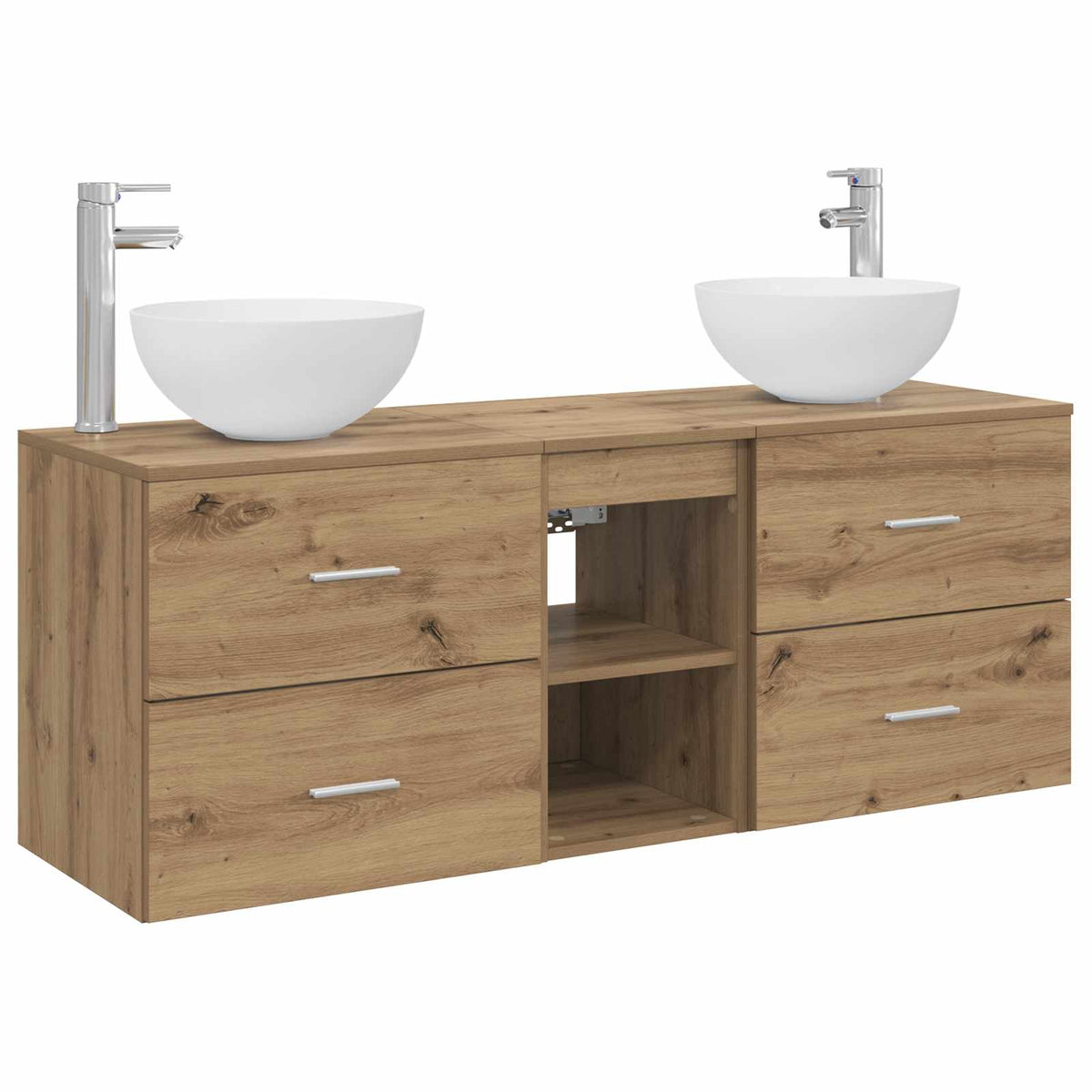 vidaXL Bathroom Cabinet Set 3 pcs Artisan Oak 129 x 35 x 80 cm 2