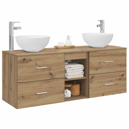 vidaXL Bathroom Cabinet Set 3 pcs Artisan Oak 129 x 35 x 80 cm 3