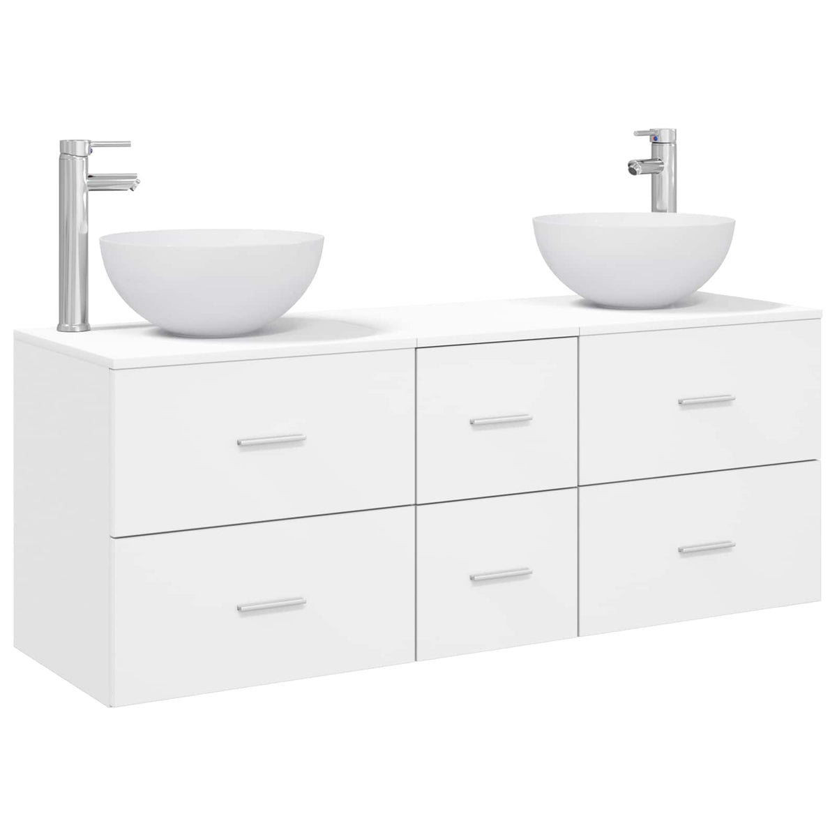 vidaXL Bathroom Cabinet Set 3 pcs White 129 x 35 x 80 cm 2
